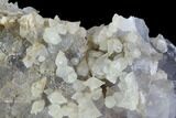 Calcite Crystals On Purple, Cubic Fluorite - Pakistan #90656-2